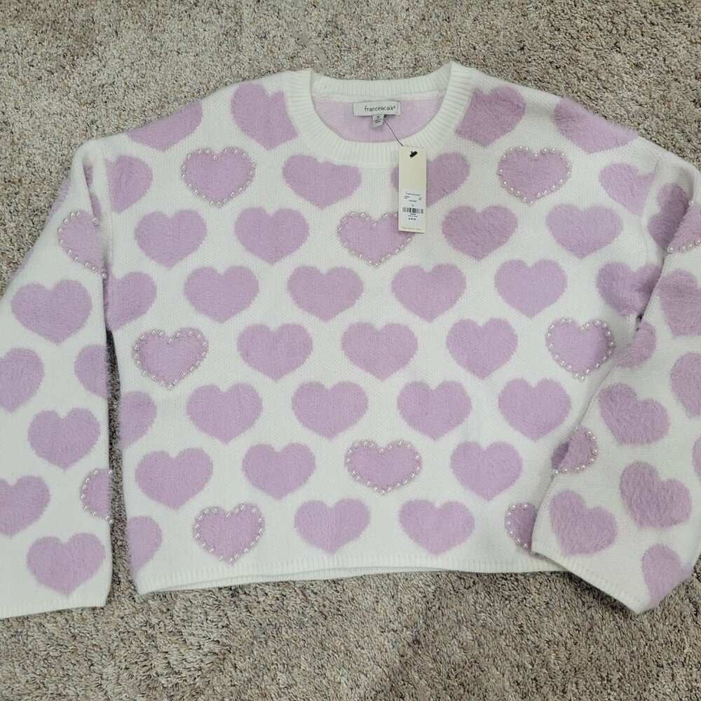 Lavendar Heart (with pearl embellishments) NWT- Francesca's  - Small